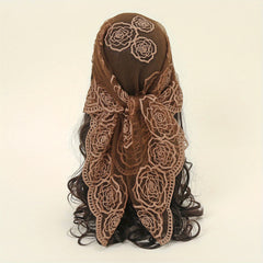 Embroidered Headscarf Thin Sunscreen Square Scarf