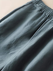 Wide Leg Elastic Waist Casual Summer Pants