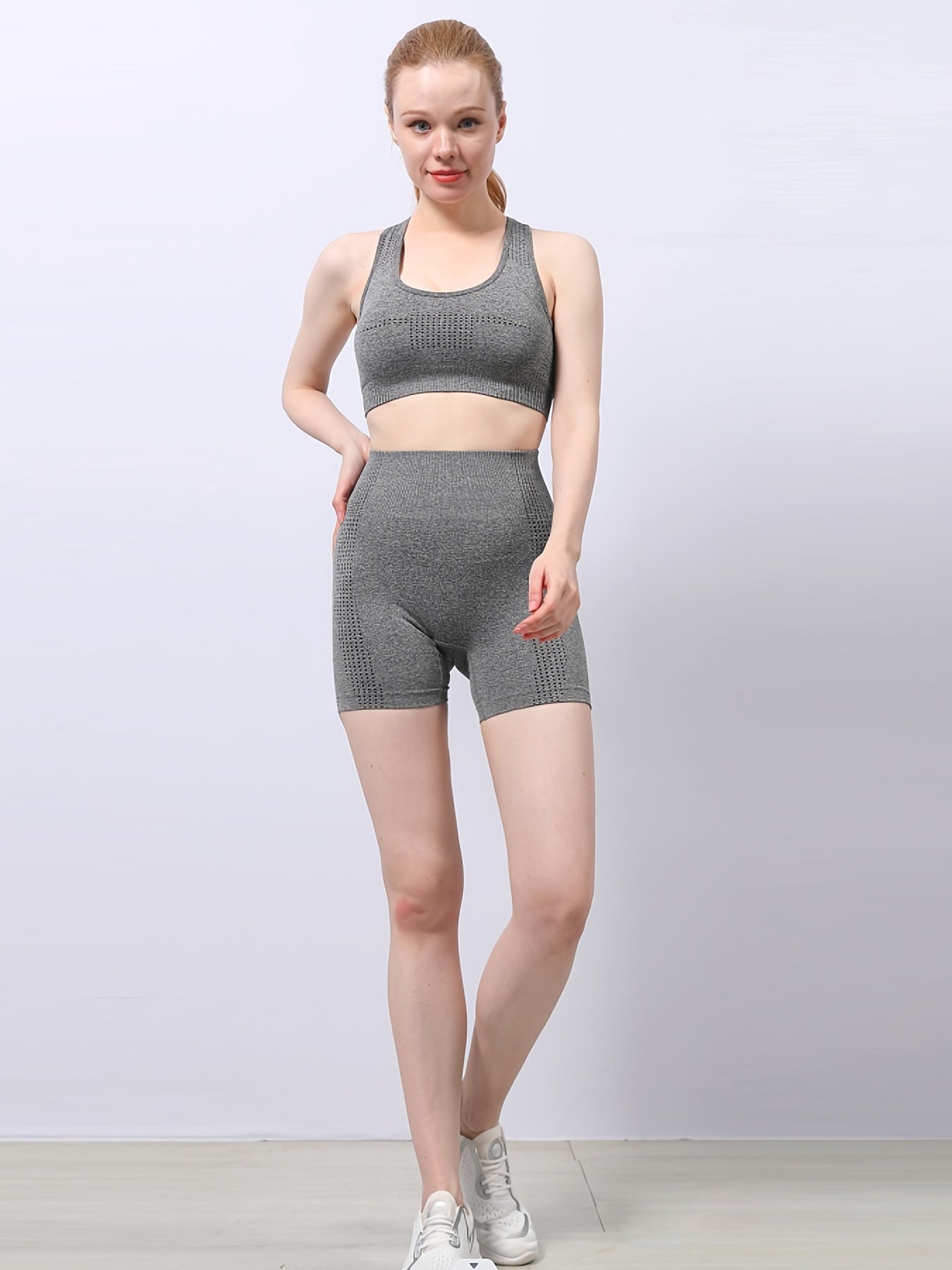 Bodycon Bra & Shorts Set Yoga Running Sports Fitness