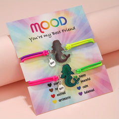 2pcs Cartoon Colorful BFF Elastic Bracelet Holiday Gift