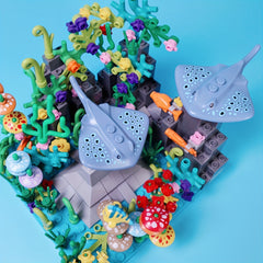 Underwater Animals Building Blocks Fish Rays Dolphins Turtles Octopus Lobster