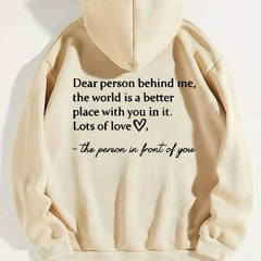 Letter Graphic Hoodie Long Sleeve Pullover Tee Shirt