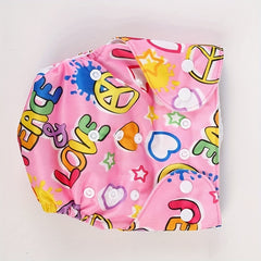 Cute Baby Diaper with Snap Buttons Fleece Knit & Adjustable
