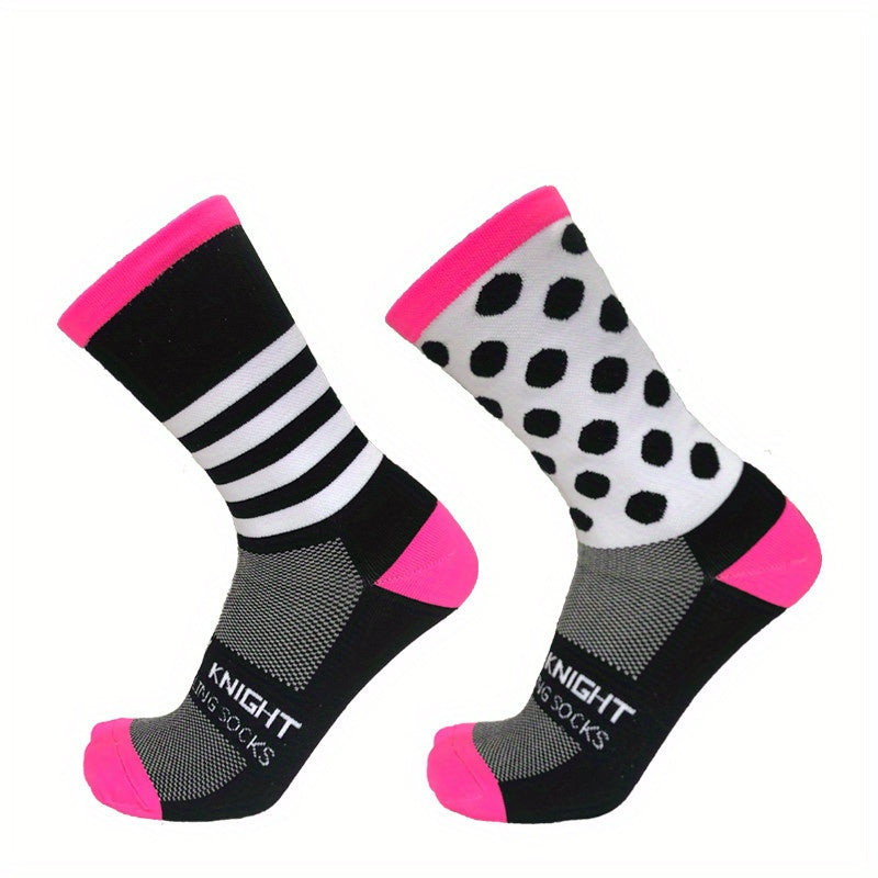 Men's Professional Stripes Dots Socks Nylon Outdoor Cycling