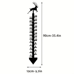 Elk Snow Gauge Garden Stake Christmas Deer Metal Snow Depth Measuring Ruler