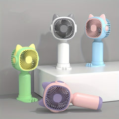 Cartoon Handheld Fan USB Rechargeable Portable Pocket Fan