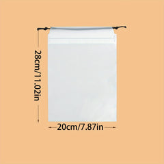 10pcs Frosted Drawstring Waterproof Storage Pouch for Traveling