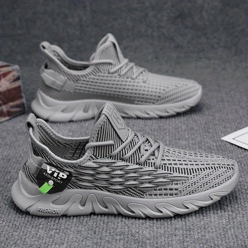 Men's Fish Scale Lace-Up Sneakers Lightweight Running Shoes