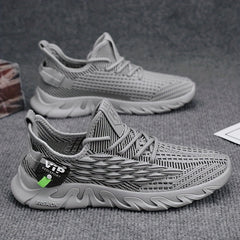 Men's Fish Scale Lace-Up Sneakers Lightweight Running Shoes