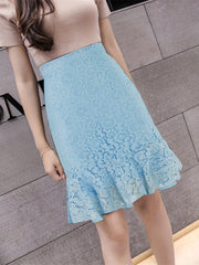 Women's Lace High Waist Skirt for Office