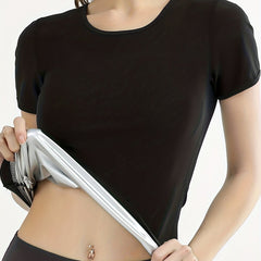 Slimming Sweat Top Short Sleeve Crew Neck Women's Shapewear