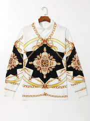 Men's Turn Down Collar Long Sleeve Casual Shirt