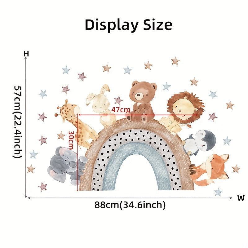 Cartoon Animals Rainbow Wall Sticker for Room Decoration