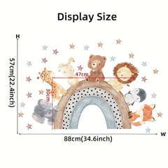 Cartoon Animals Rainbow Wall Sticker for Room Decoration