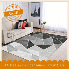Large Modern Geometric Area Rug Soft Washable Waterproof Anti Slip Carpet