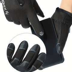 Winter Cycling Gloves Touch Screen Waterproof Plush Warmth