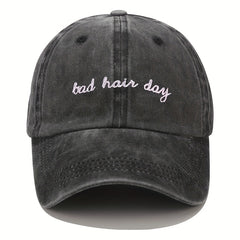 Distressed Ponytail Baseball Cap Embroidered Sun Hat