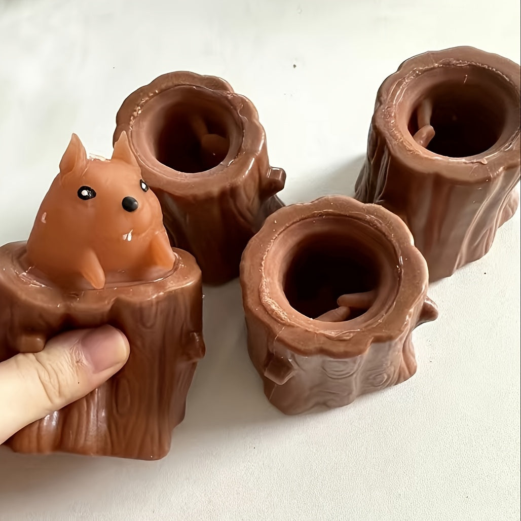 Squirrel Squeeze Toy & Pen Holder Sensory Fidget Toy Brown Material Ages 6+