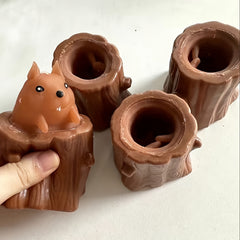 Squirrel Squeeze Toy & Pen Holder Sensory Fidget Toy Brown Material Ages 6+