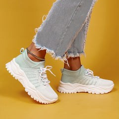 Soft Thick Bottom Shock Absorption Woven Shoes