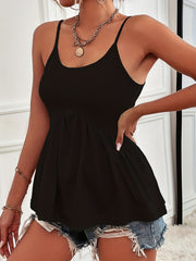Ruffle Trim Cami Top Sexy Sleeveless Summer Top