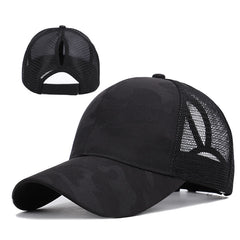 Camouflage Mesh Ponytail Baseball Cap Women Sun Hat