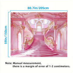 Pink Castle Photography Backdrop for Birthdays & Weddings