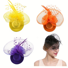 Mesh Flower Head Piece Dance Party Flowers Fascinator Headwear