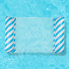 Foldable Inflatable Lounge Chair with Striped Net Float