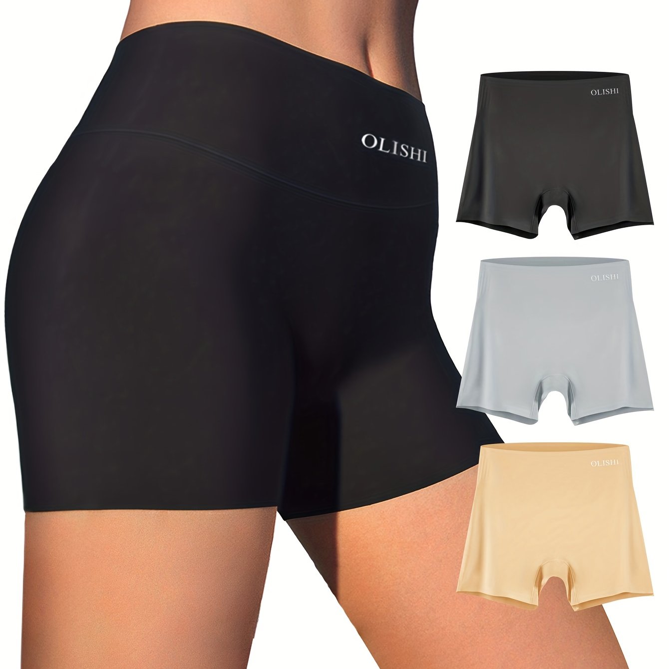 3pcs Letter Print Boyshort Panties Soft & Comfortable Stretch Panties
