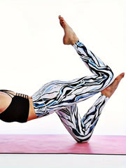 Zebra Print High Waist Butt Lift Leggings Women's Workout Pants