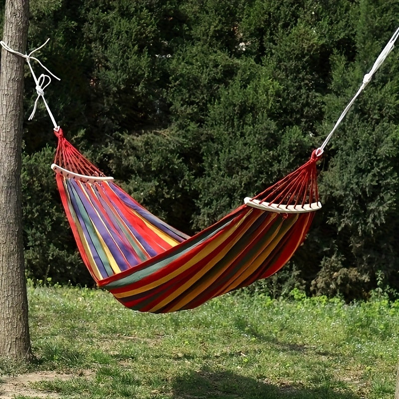 Portable Anti-Rollover Hammock w/ Tree Straps & Storage Bag for Camping