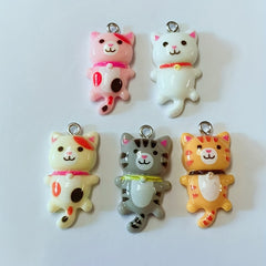10Pcs 3D Small Cat Charm Pendant Resin Accessories Earrings Keychain Bracelet