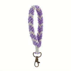 Wrist Strap Keychain Cross Weave Holder Men Women