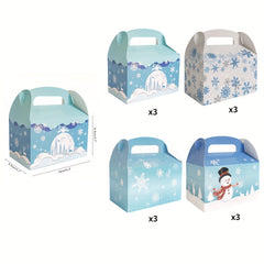 12pcs Snowflake Snowman Gift Boxes Christmas Thanksgiving Year Gift