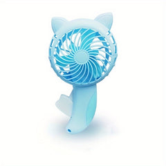 Cartoon Hand Press Fan Mini Handheld Fan Portable Cat Fan