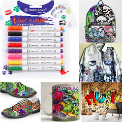 8pcs Waterproof Fabric Textile Marker Pen for DIY Art Graffiti Painting