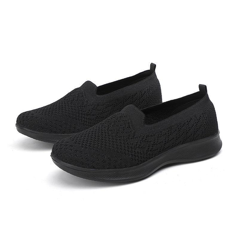 Women's Lightweight Knit Running Shoes Low Top Weaving Loafers