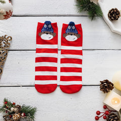 4 Pairs Women's Santa And Bear Funny Socks