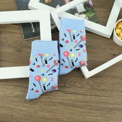 Men's Cartoon Lollipop Crew Socks 2 Pairs