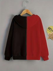 Boy's Happy Face Print Hoodie Long Sleeve Top