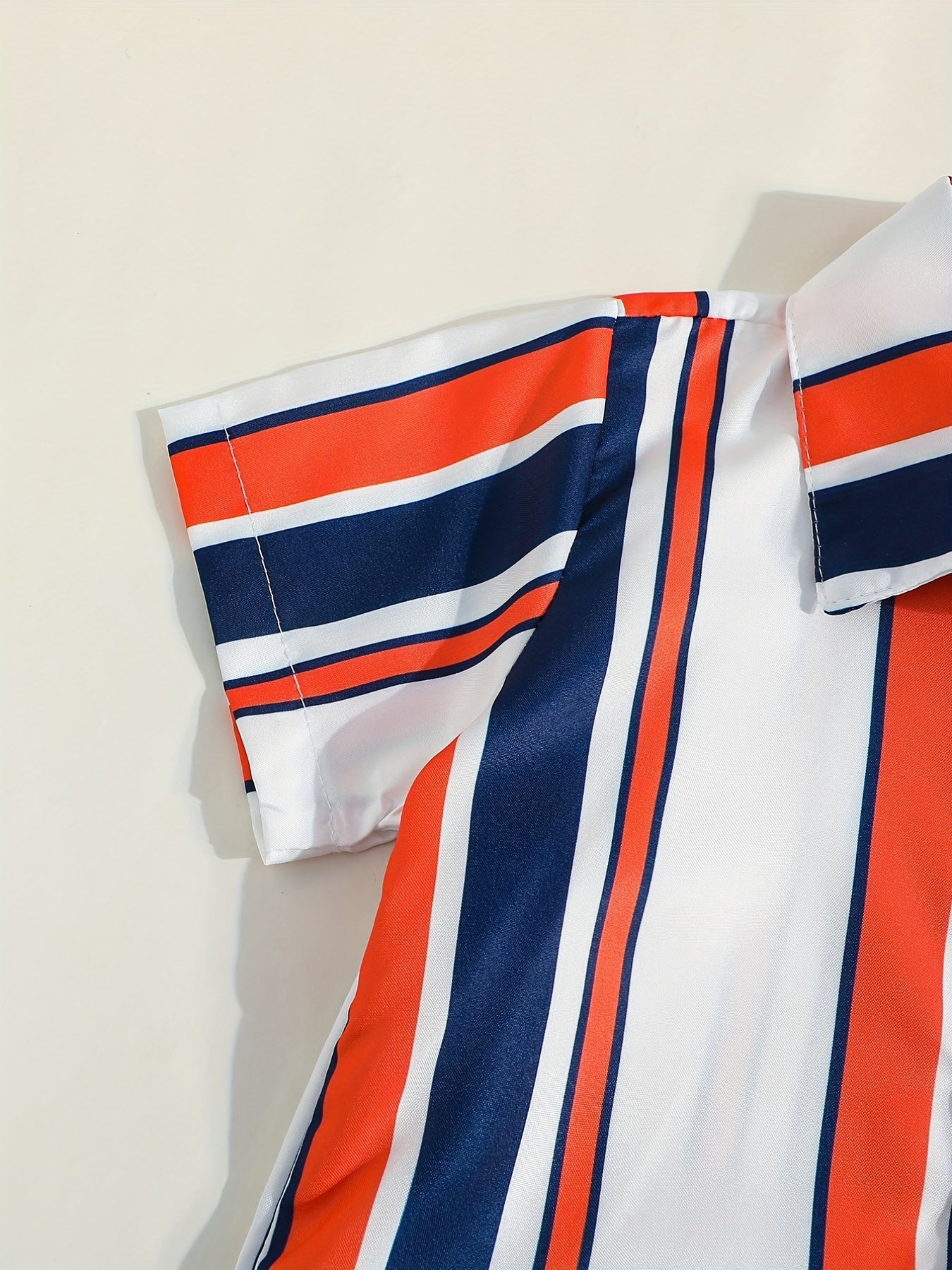 2pcs Infant Boys Striped Shirt & Shorts Set for Summer