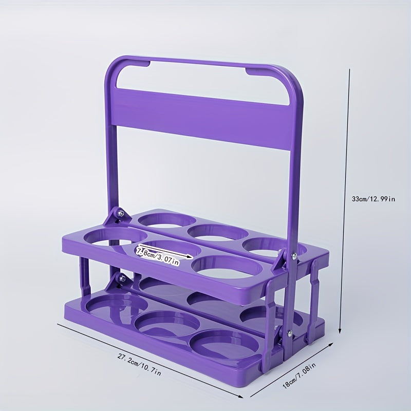 Portable 6 Bottle Plastic Folding Wine Rack Beer Basket