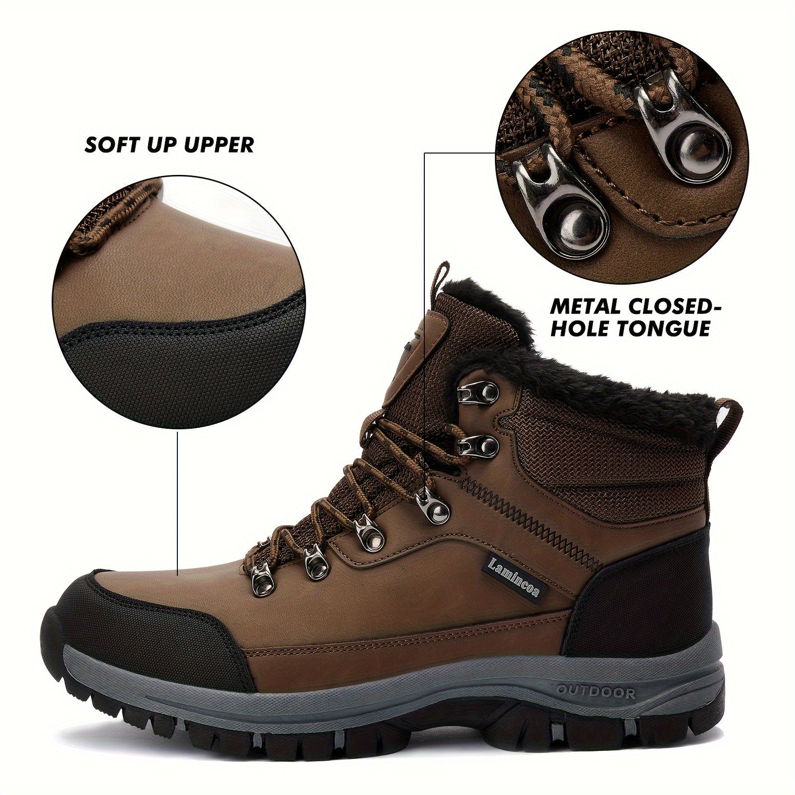 Women's Lace up Fleece Lining Winter Work Boots