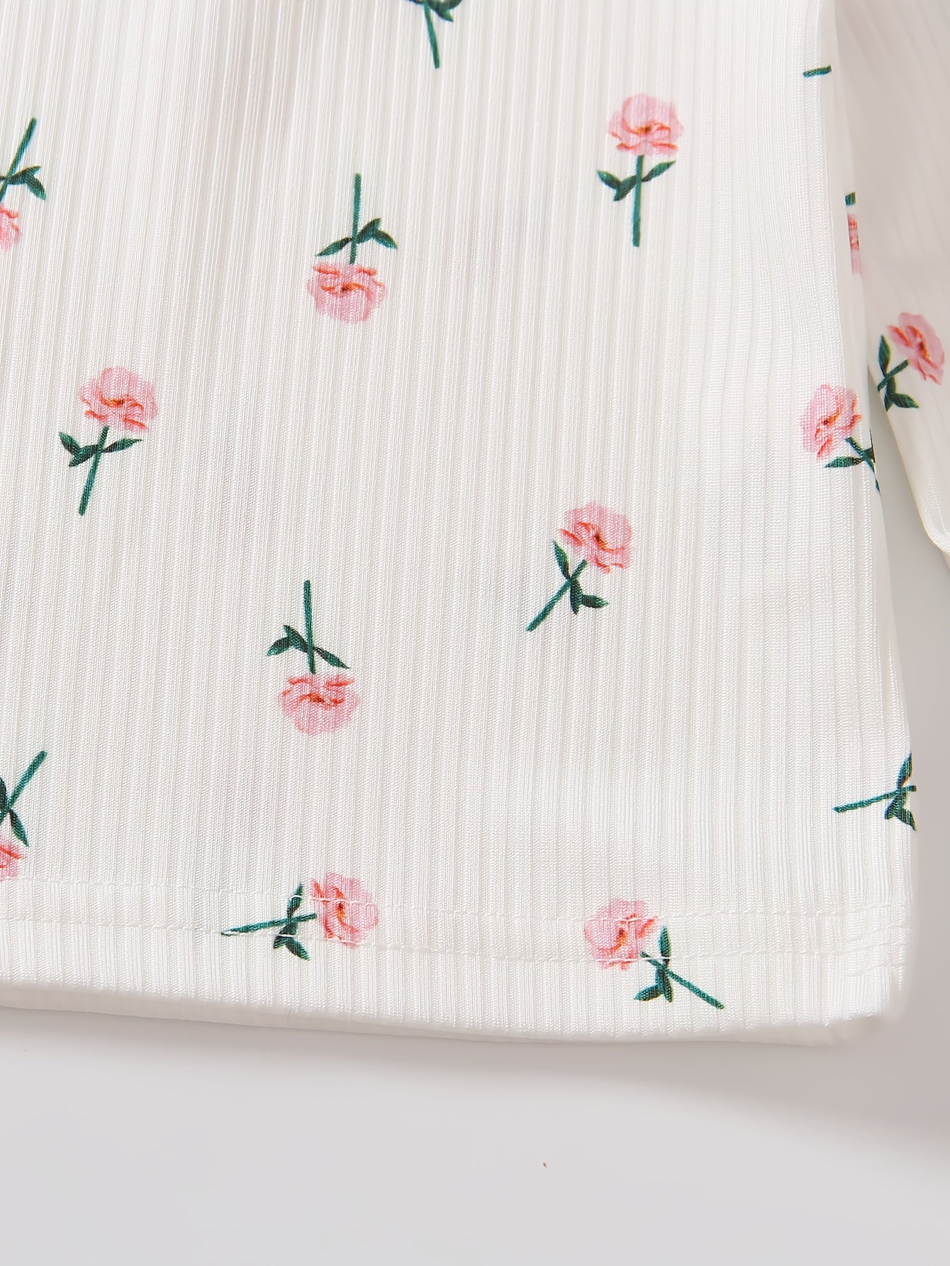 2pcs Little Kids Modest Floral Print Long Sleeve Tees Tops