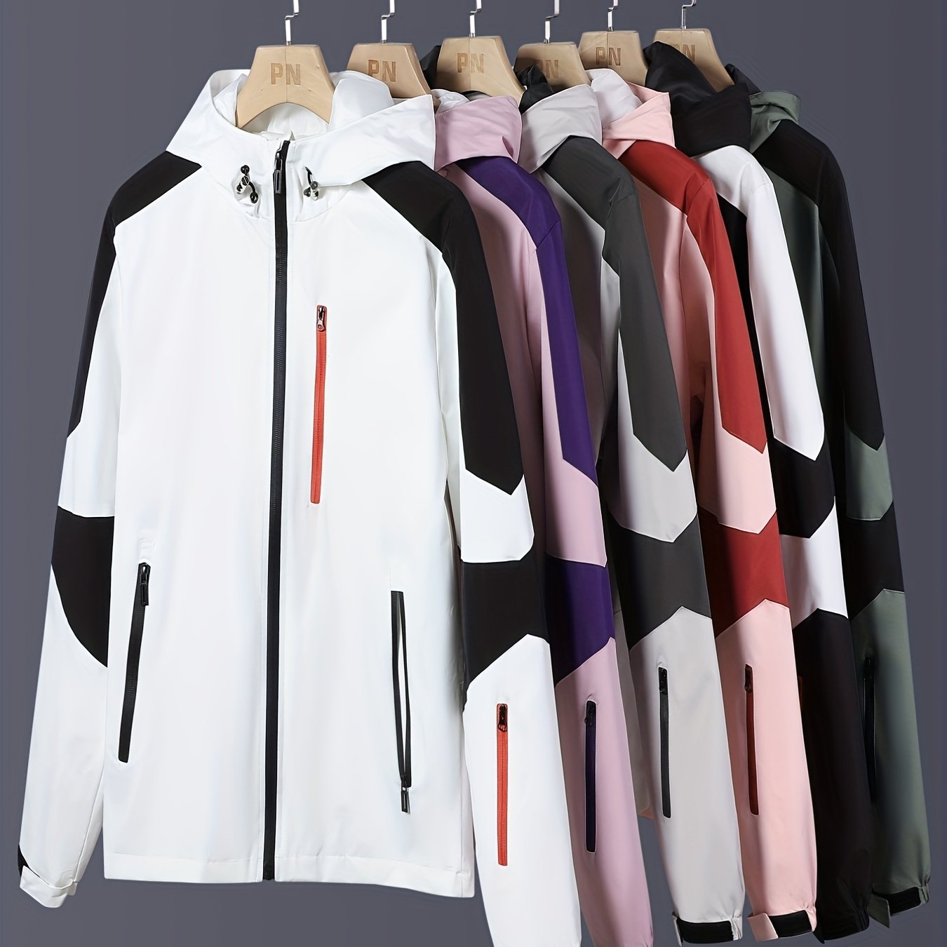 Men's Lightweight Hooded Windbreaker Jacket - Zip Up Coat for Spring Fall