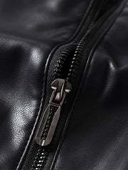 Men's Casual Zip Up Faux Leather Jacket