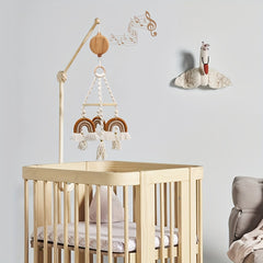 Wooden Baby Mobile Music Box with Rotating Hook Motor Operated 35 Tunes