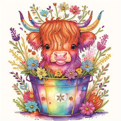 Cow Pattern Diamond Painting Kit Special Shape Crystal Partial DIY 5D Art Kit