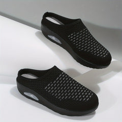 Women's Closed Toe Mule Sneakers Air Cushion Comfort Slip On Shoes
